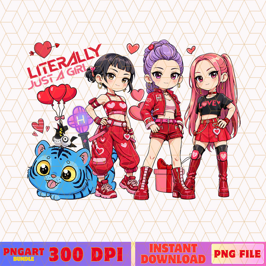 Literally Just A Girl Png Huntrix Valentine Kpop Demon Hunters Png