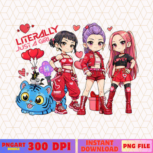 Literally Just A Girl Png Huntrix Valentine Kpop Demon Hunters Png