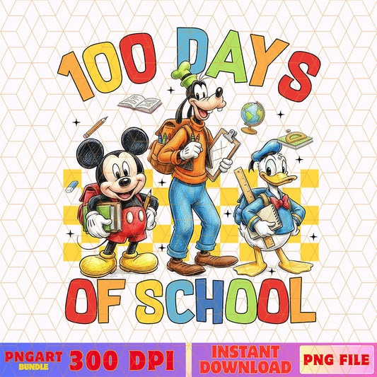 Mickey Mouse 100 Days Day Of School Png Kids 100 Days Png