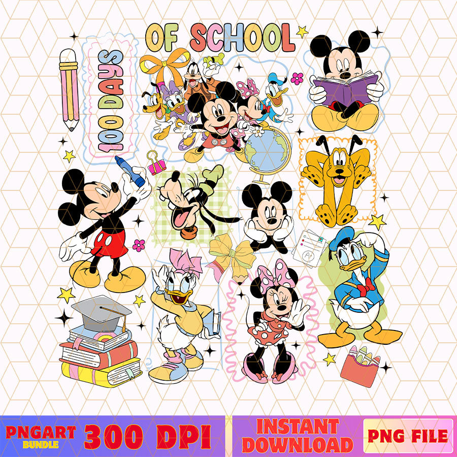 Mickey Mouse 100 Days Of School Doddles Png Kids School Png