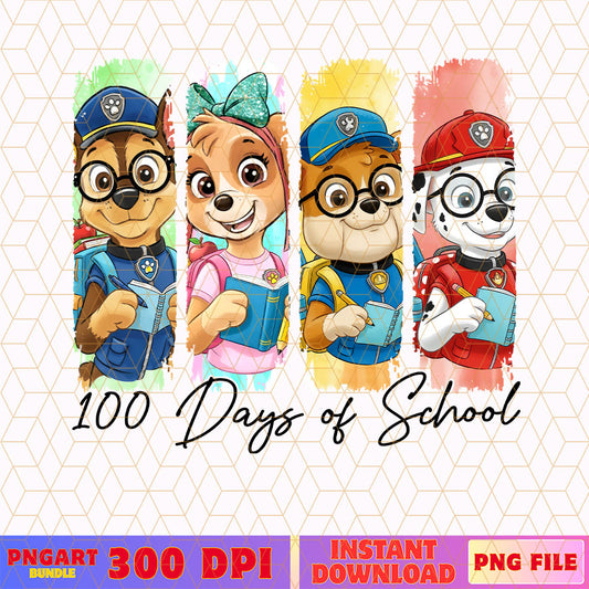 Paw Patrol 100 Days School Png Kids 100 Days Of School Png