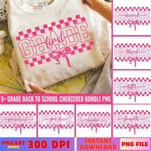 Pink Checkered Back To School Png Bundle Teacher Life Png
