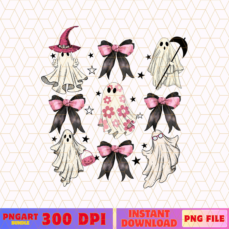 Pink Coquette Bow Spooky Png Cute Spooky Season Png