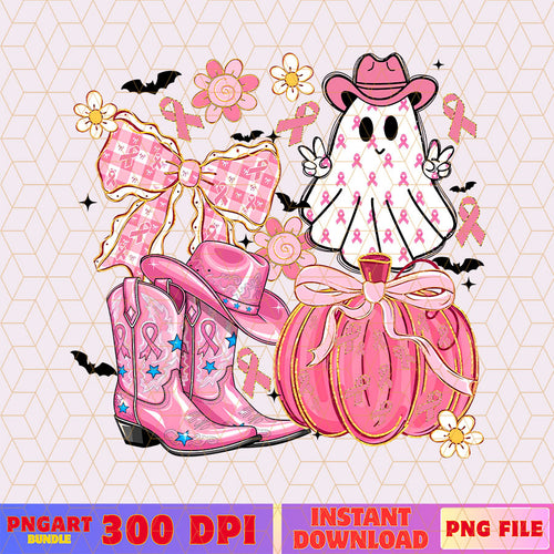 Pink Cowboy Ghost Halloween Png Howdy Breast Cancer Png