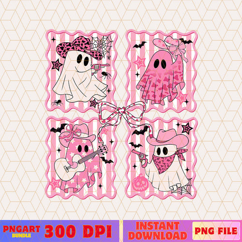 Pink Cowboy Howdy Halloween Ghost Png Western Halloween Png