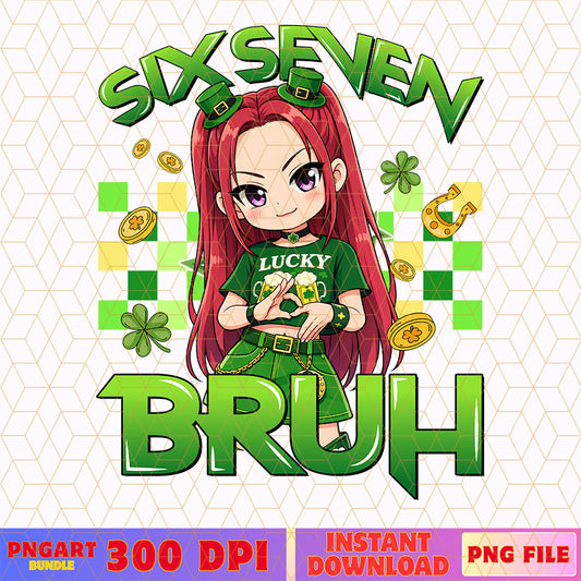Six Seven Bruh Png 6 7 Mira Huntrix St Patricks Day Png