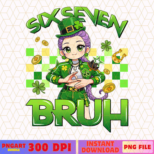 Six Seven Bruh Png 6 7 Rumi Huntrix St Patricks Day Png
