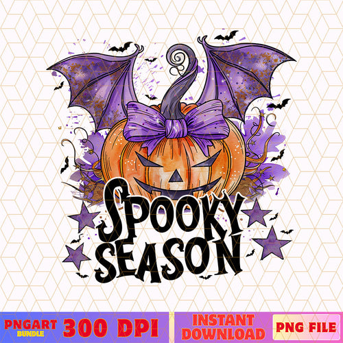Spooky Season Pumpkin Halloween Png Purple Bat Wings Png