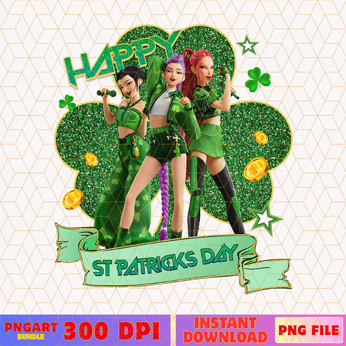 St Patricks Day Huntrix Kpop Demon Hunters Png Clover Png