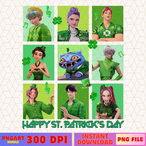 St Patricks Day Kpop Demon Hunters Png Kpop Saja Girls Png