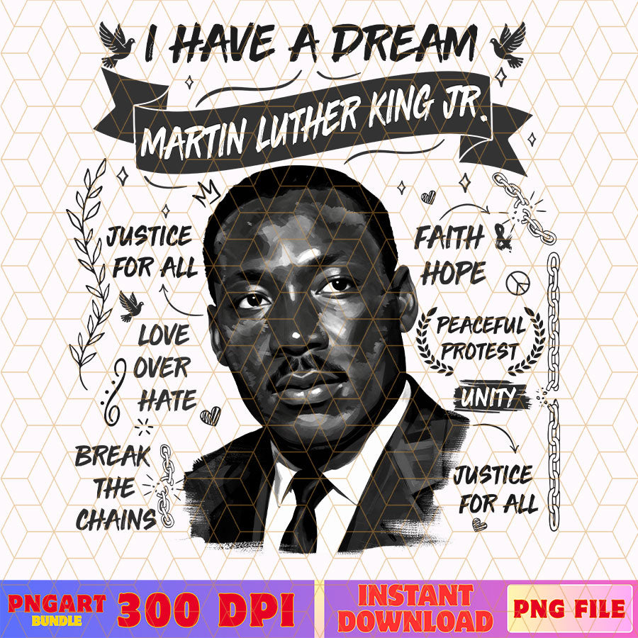 The Dream MLK Day Black History Png Martin Luther King Png