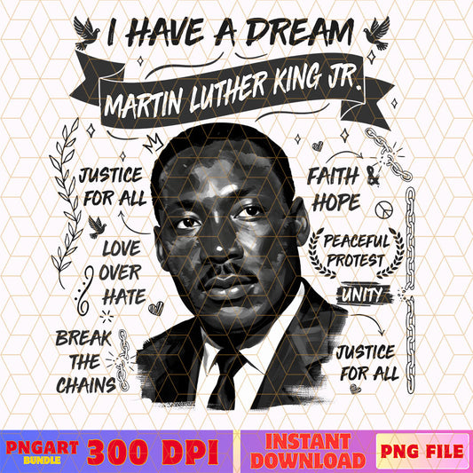 The Dream MLK Day Black History Png Martin Luther King Png