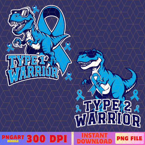 Type 1 Type 2 Warrior Dinosaur Png Diabetes Awareness Png