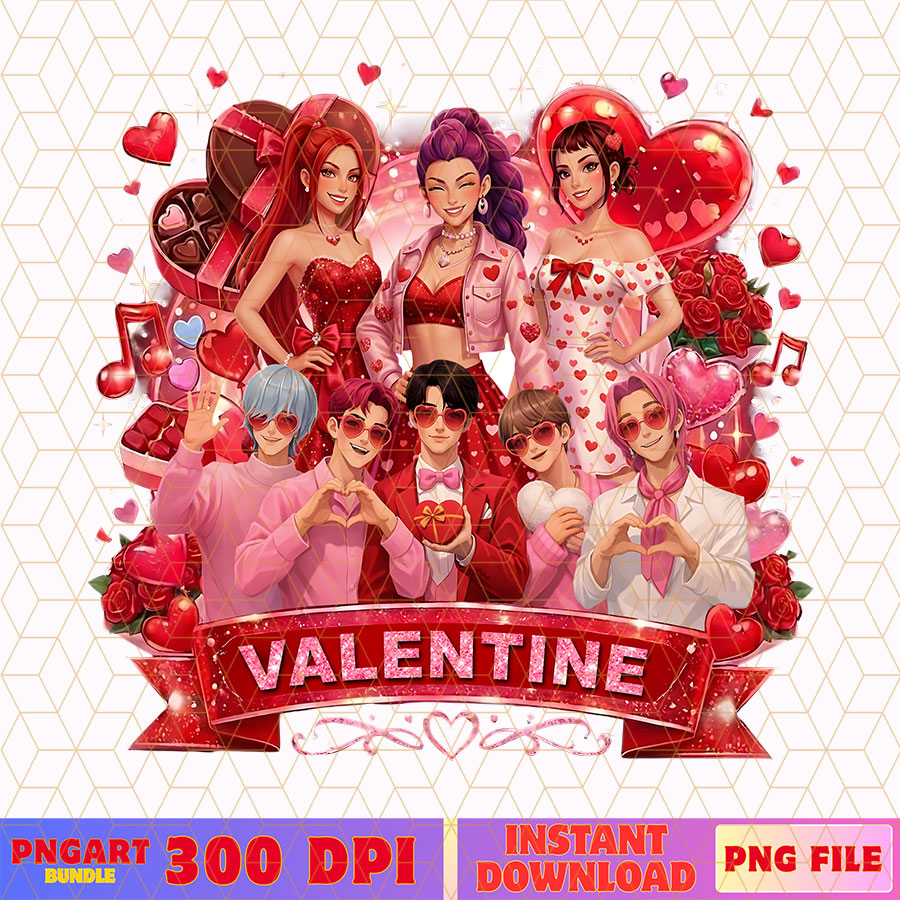 Valentine Huntrix Kpop Demon Hunters Png Valentine Kpop Png