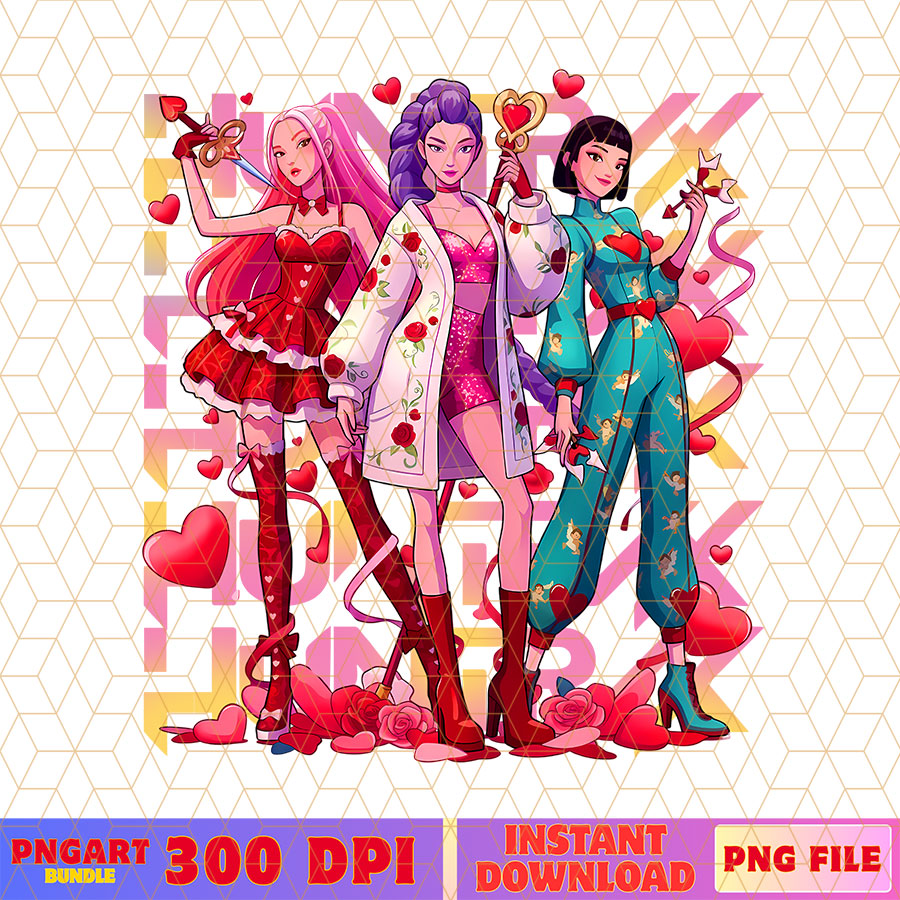 Valentine Huntrix Saja Girls Group Png Huntrix Valentine Png