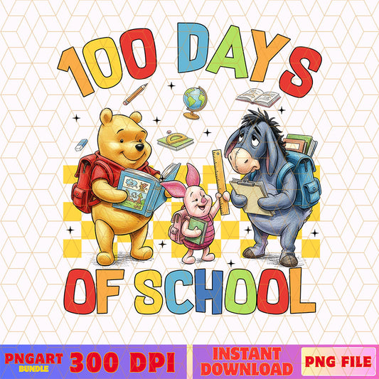 Winnie The Pooh 100 Days Day Of School Png Beer Friends Png